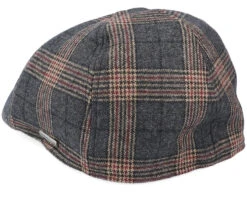 Texas Duck Shape Wool Check Brown Flat Cap - Stetson -Stetson 4063633015021 2