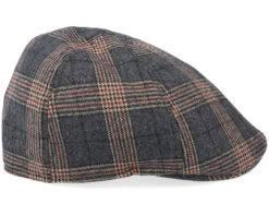 Texas Duck Shape Wool Check Brown Flat Cap - Stetson -Stetson 4063633015021 3