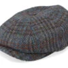 Hatteras Harris Tweed Brown/Navy Flat Cap - Stetson