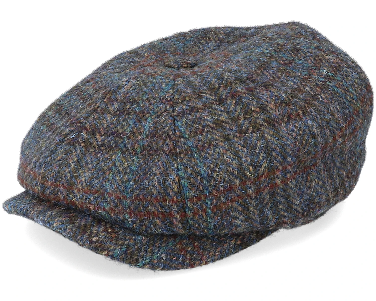 Hatteras Harris Tweed Brown/Navy Flat Cap - Stetson 1 Hatteras Harris Tweed Brown/Navy Flat Cap - Stetson