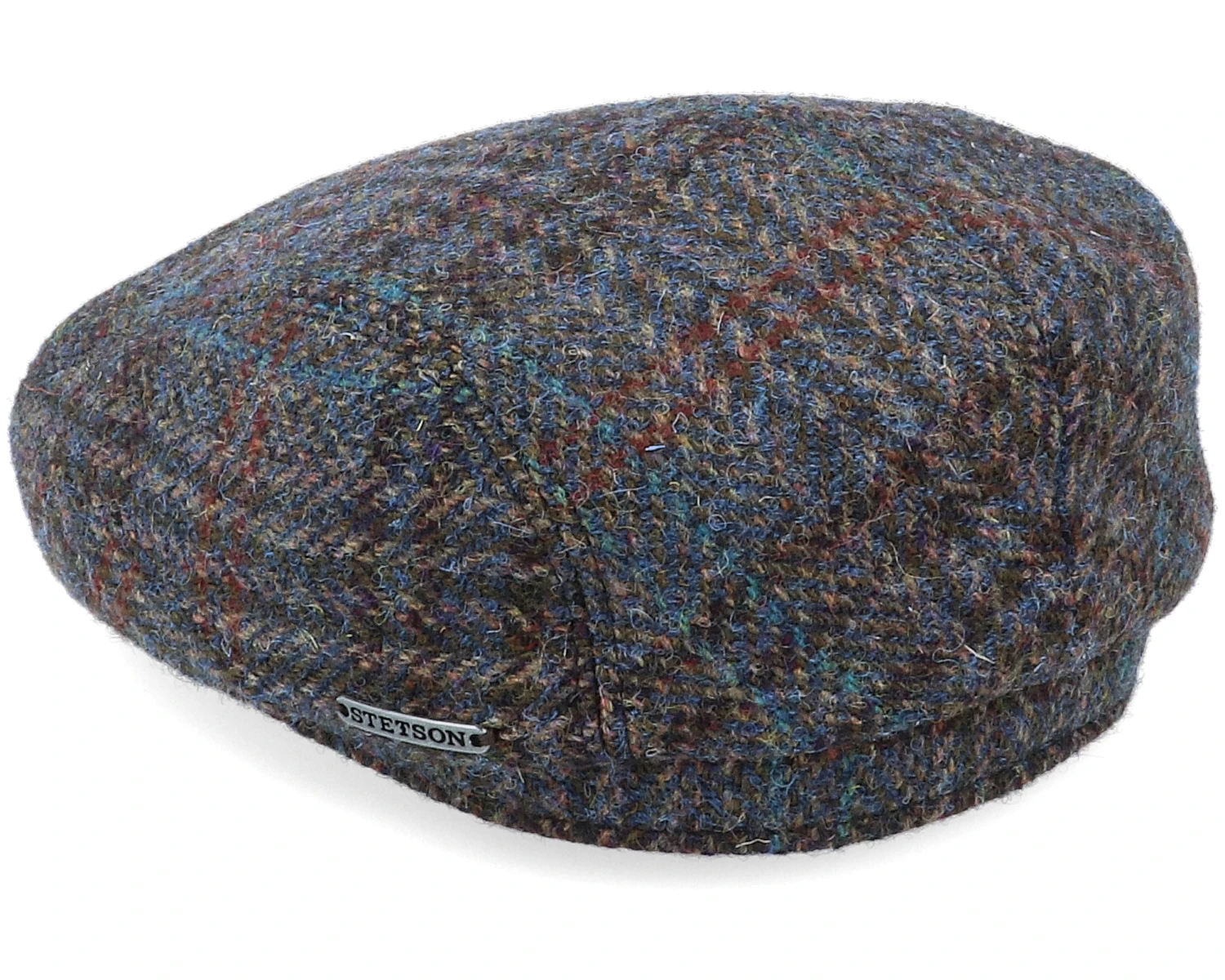Belfast Driver Cap Harris Tweed Navy Flat Cap - Stetson 2 Belfast Driver Cap Harris Tweed Navy Flat Cap - Stetson - Image 2