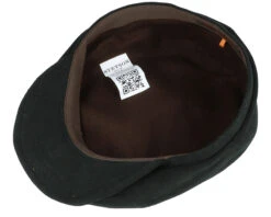 Brooklin 6-Panel Cap Soft Cotton Black Flat Cap - Stetson -Stetson 4063633017476 4