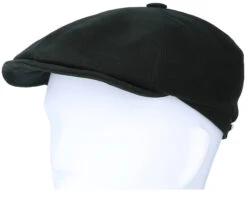 Brooklin 6-Panel Cap Soft Cotton Black Flat Cap - Stetson -Stetson 4063633017476 5