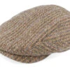 Belfast Driver Cap Virgin Wool Herringbone Brown Flat Cap - Stetson