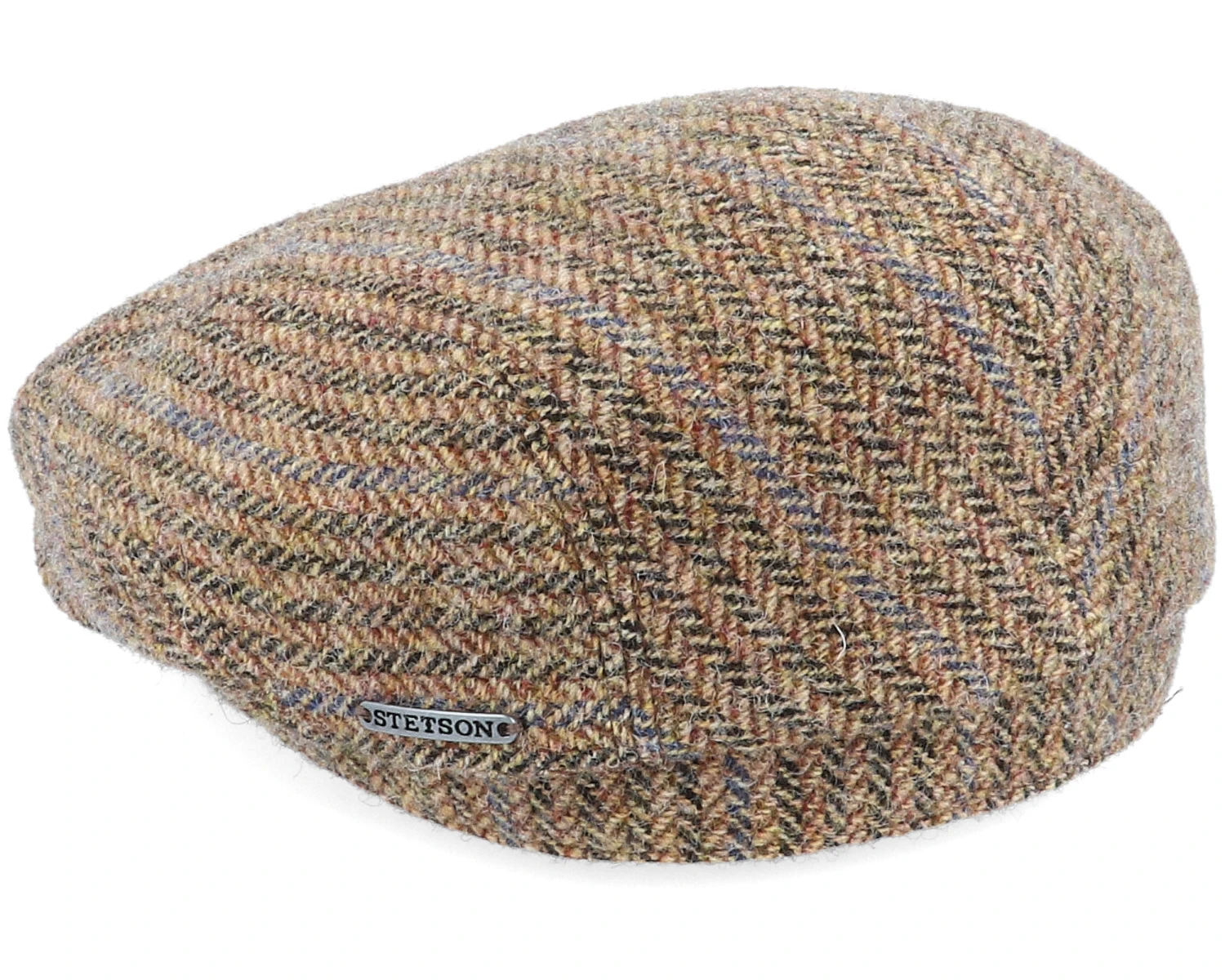 Belfast Driver Cap Virgin Wool Herringbone Brown Flat Cap - Stetson 2 Belfast Driver Cap Virgin Wool Herringbone Brown Flat Cap - Stetson - Image 2