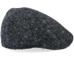 Texas Duck Shape Texas Herringbone Black Flat Cap - Stetson -Stetson 4063633019371 3