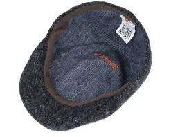 Texas Duck Shape Texas Herringbone Black Flat Cap - Stetson -Stetson 4063633019371 4