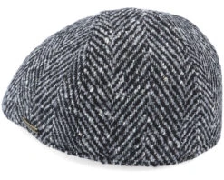 Texas Duck Shape Texas Herringbone Black/Grey Flat Cap - Stetson -Stetson 4063633019517 2