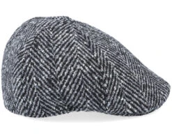 Texas Duck Shape Texas Herringbone Black/Grey Flat Cap - Stetson -Stetson 4063633019517 3