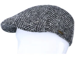 Texas Duck Shape Texas Herringbone Black/Grey Flat Cap - Stetson -Stetson 4063633019517 5