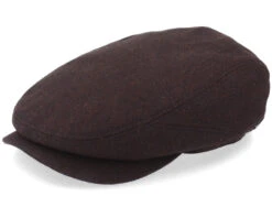 Driver Cap Virgin Wool/Cashmere Dark Brown Flat Cap - Stetson