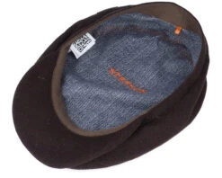 Driver Cap Virgin Wool/Cashmere Dark Brown Flat Cap - Stetson 8 Driver Cap Virgin Wool/Cashmere Dark Brown Flat Cap - Stetson -Stetson 4063633029356 4