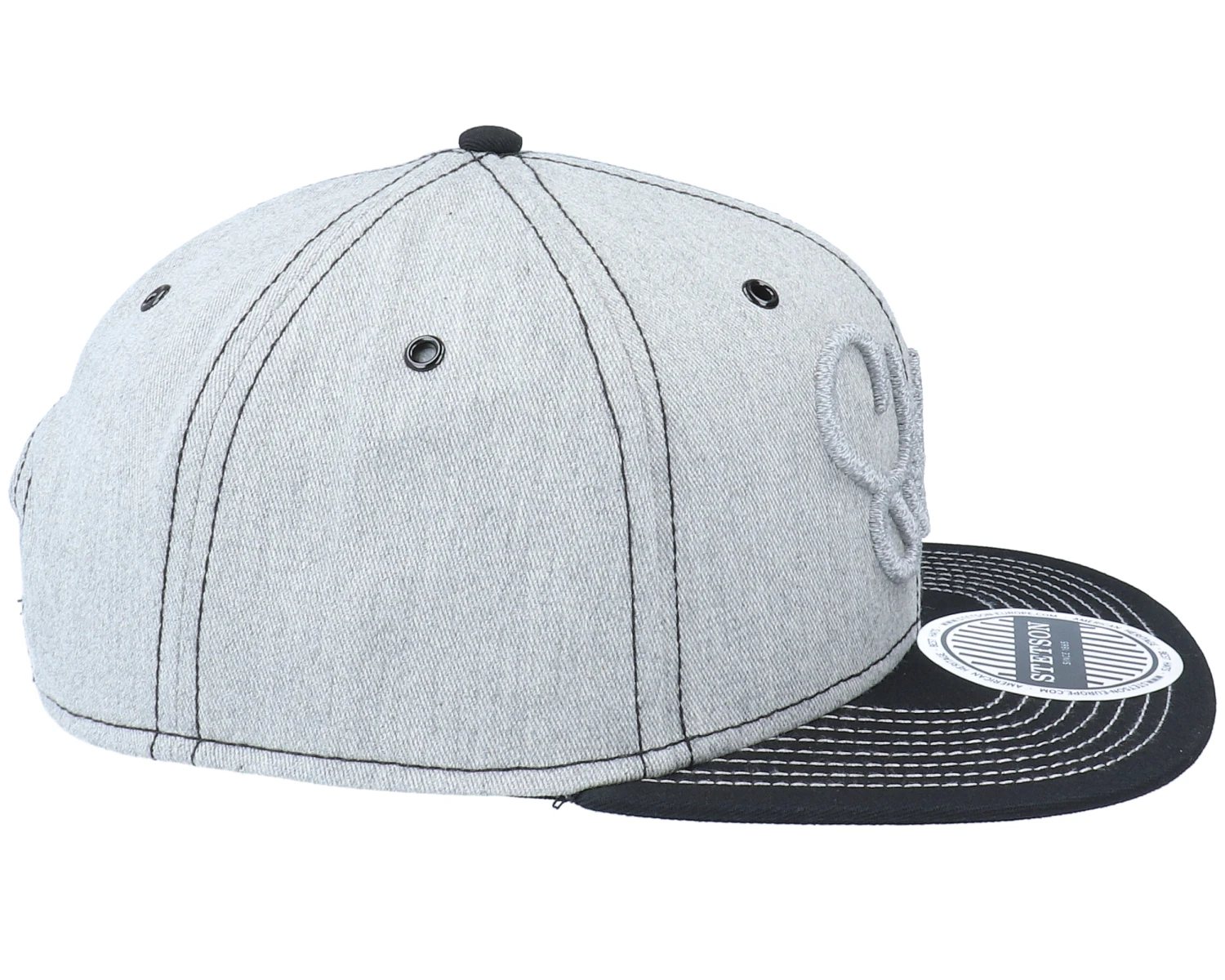Baseball Cotton-31 Grey/Black Snapback - Stetson 3 Baseball Cotton-31 Grey/Black Snapback - Stetson - Image 3