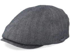Duck Cap Cotton/Linen Black Flat Cap - Stetson