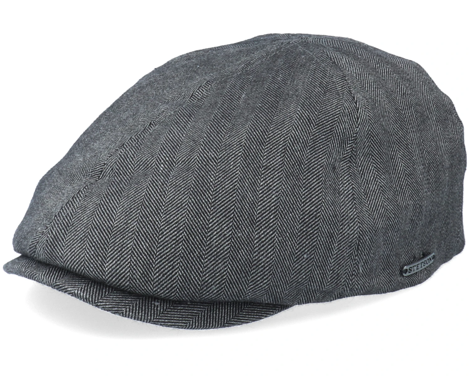 Duck Cap Cotton/Linen Black Flat Cap - Stetson 1 Duck Cap Cotton/Linen Black Flat Cap - Stetson