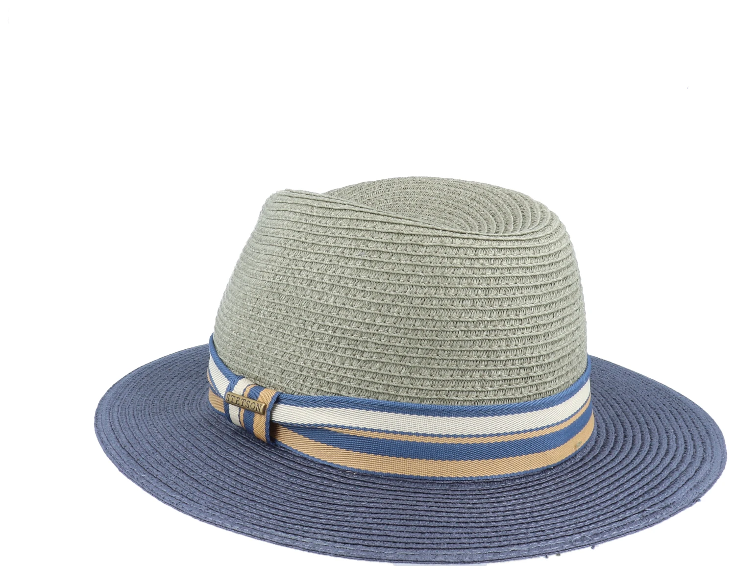 Tiller Toyo Green/Blue Straw Hat - Stetson 2 Tiller Toyo Green/Blue Straw Hat - Stetson - Image 2