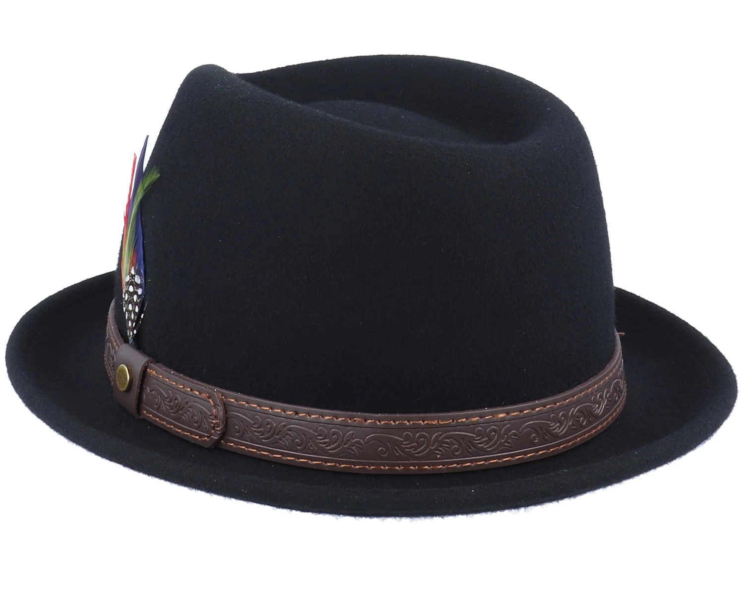 Player Woolfelt Black Fedora - Stetson 2 Player Woolfelt Black Fedora - Stetson - Image 2