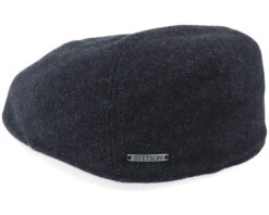 Ivy Cap Wool/Cashmere Black Flat Cap - Stetson -Stetson 4063633062872 2