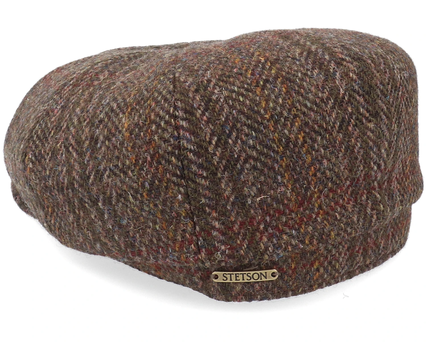 Hatteras Harris Tweed Brown Flat Cap - Stetson 2 Hatteras Harris Tweed Brown Flat Cap - Stetson - Image 2