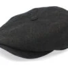 Hatteras Wool Herringbone Black Flat Cap - Stetson