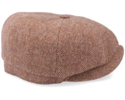 Hatteras Wool Herringbone Brown Flat Cap - Stetson -Stetson 4063633064906 3