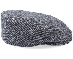 Kent Herringbone Black/Grey Flat Cap - Stetson -Stetson 4063633065934 3