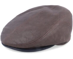 Driver Cap Cowhide Brown Flat Cap - Stetson