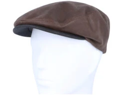 Driver Cap Cowhide Brown Flat Cap - Stetson -Stetson 4063633066641 5