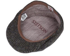 6-Panel Cap Harris Tweed Brown Flat Cap - Stetson -Stetson 4063633068478 4