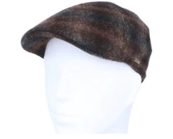 Texas Wool Check Brown Flat Cap - Stetson -Stetson 4063633068867 5