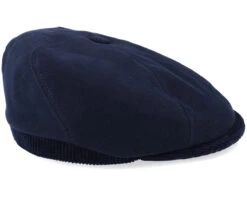 6-Panel Cap Soft Cotton/Cord Navy Flat Cap - Stetson -Stetson 4063633071386 3