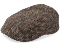 Ivy Cap Harris Tweed Brown Flat Cap - Stetson