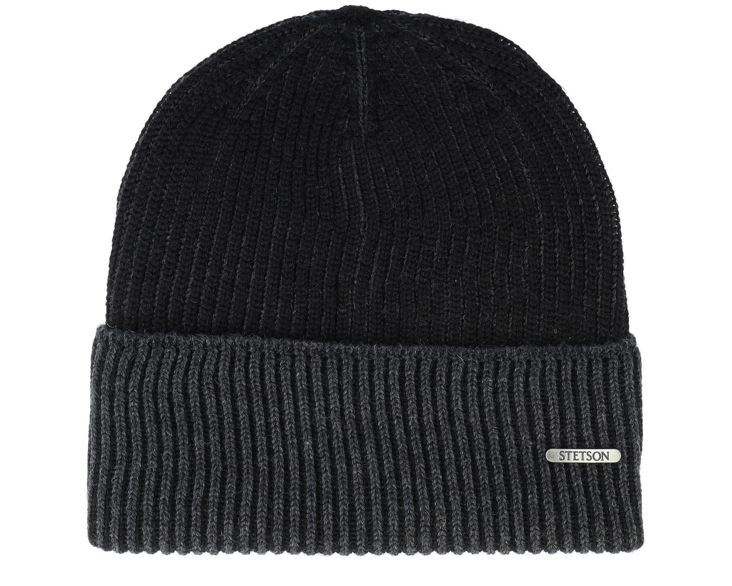 Beanie Merino Wool-13 Black Cuff - Stetson 1 Beanie Merino Wool-13 Black Cuff - Stetson