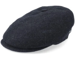 6-Panel Cap Wool/Cashmere Black Flat Cap - Stetson