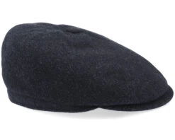 6-Panel Cap Wool/Cashmere Black Flat Cap - Stetson -Stetson 4063633075360 3