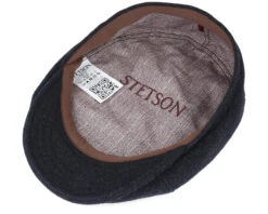 6-Panel Cap Wool/Cashmere Black Flat Cap - Stetson -Stetson 4063633075360 4