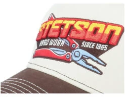 Hard Work White/Yellow/Brown Trucker - Stetson -Stetson 4063633076442 5