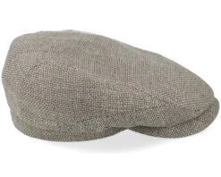 Driver Cap Virgin Wool/Linen Light Grey Flat Cap - Stetson -Stetson 4063633079238 3