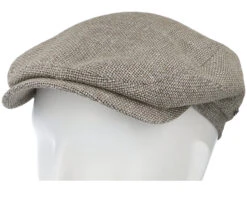 Driver Cap Virgin Wool/Linen Light Grey Flat Cap - Stetson -Stetson 4063633079238 4