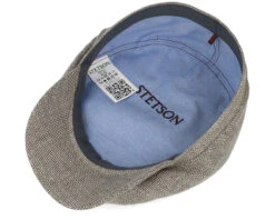 Driver Cap Virgin Wool/Linen Light Grey Flat Cap - Stetson -Stetson 4063633079238 5