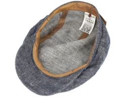 Driver Cap Linen/Silk Navy Flat Cap - Stetson -Stetson 4063633081286 4