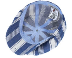 Hatteras Linen/Cotton White/Blue Flat Cap - Stetson -Stetson 4063633081903 4