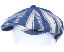Hatteras Linen/Cotton White/Blue Flat Cap - Stetson -Stetson 4063633081903 5