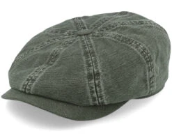 Hatteras Cotton/Linen Olive Flat Cap - Stetson