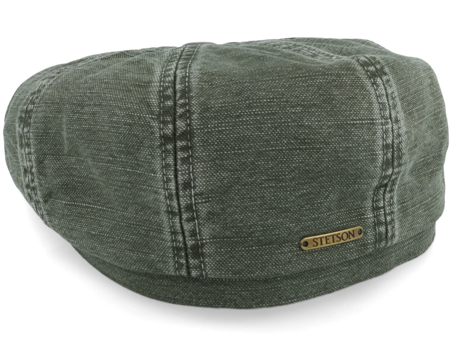 Hatteras Cotton/Linen Olive Flat Cap - Stetson 2 Hatteras Cotton/Linen Olive Flat Cap - Stetson - Image 2