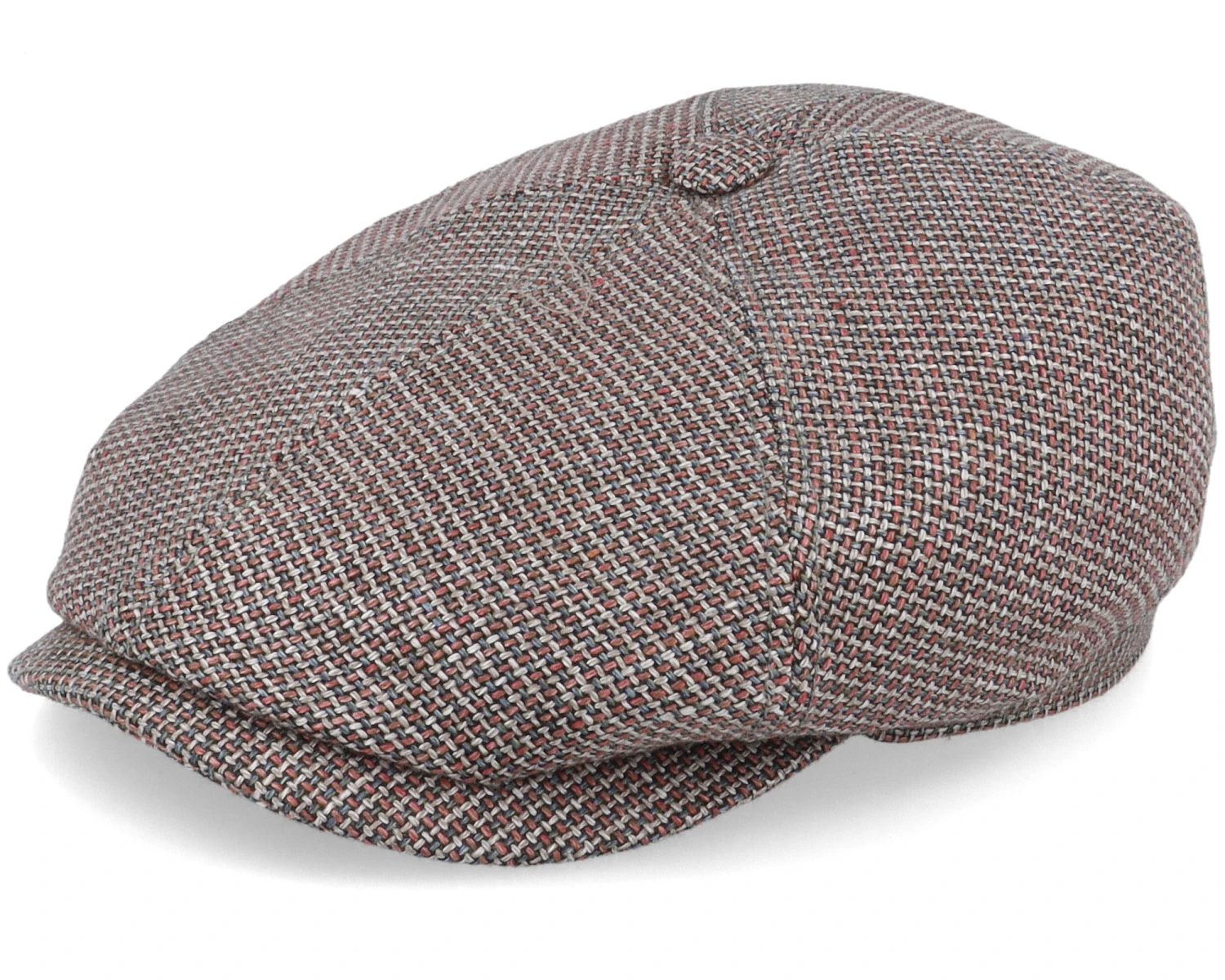 6-Panel Cap Virgin Wool/Linen Beige/Red/Blue Flat Cap - Stetson 1 6-Panel Cap Virgin Wool/Linen Beige/Red/Blue Flat Cap - Stetson