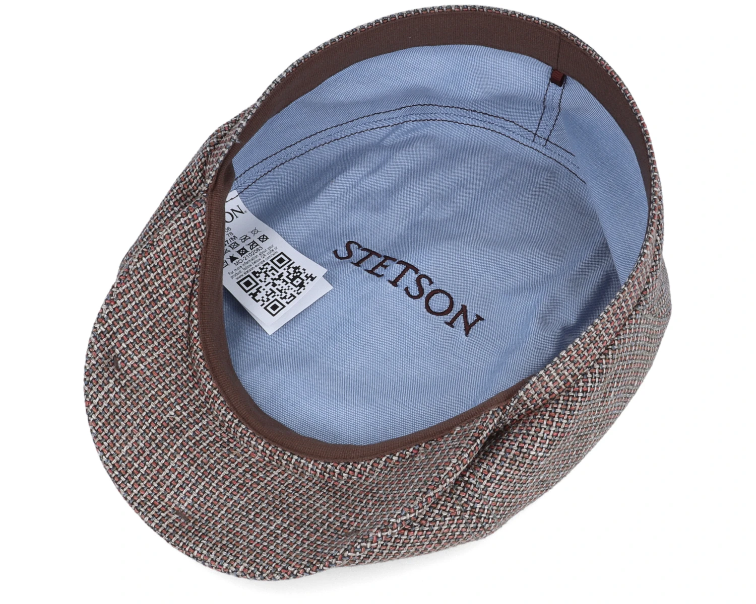 6-Panel Cap Virgin Wool/Linen Beige/Red/Blue Flat Cap - Stetson 4 6-Panel Cap Virgin Wool/Linen Beige/Red/Blue Flat Cap - Stetson - Image 4