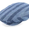 Driver Cap Linen Stripes Blue Flat Cap - Stetson
