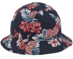 Linen Flowers Navy Bucket - Stetson