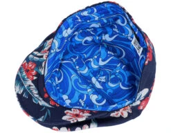 Ivy Cap Linen Navy/Flowers Flat Cap - Stetson -Stetson 4063633085369 4